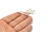 Silver Necklace Bar, 10 Antique Silver Plated Brass Bar, Silver Necklace, Silver Charms With 1 Hole (2x40mm) BS 1753 H0914