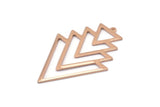 Rose Gold Triangle Charm, 2 Rose Gold Plated Brass Tree Charms With 1 Loop (49x33x1mm) M01234 Q0449