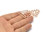 Rose Gold Triangle Charm, 2 Rose Gold Plated Brass Tree Charms With 1 Loop (49x33x1mm) M01234 Q0449