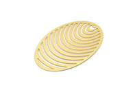 Altın Oval Charm, 1 Delikli 4 Altın Kaplama Pirinç Oval Küpe Charm'ı, Bulgular (40x26mm) D0632