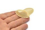 Altın Oval Charm, 1 Delikli 4 Altın Kaplama Pirinç Oval Küpe Charm'ı, Bulgular (40x26mm) D0632