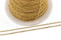 Brass Chain, Raw Brass Soldered Chain (1.5x3mm) 3m-5m-10m bs 1069 - Y