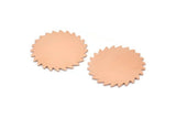 Copper Circle Blank, 2 Raw Copper Circle Blanks, Copper Round, Stamping Blanks, Findings (25x0.80mm) M02139
