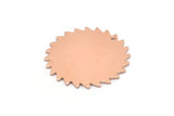 Copper Circle Charm, 2 Raw Copper Circle Charms With 1 Hole, Copper Pendants, Findings, (25x0.80mm) M02140