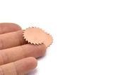 Copper Circle Charm, 2 Raw Copper Circle Charms With 1 Hole, Copper Pendants, Findings, (25x0.80mm) M02140