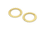 Brass Circle Charm, 2 Textured Raw Brass Circle Charms With 2 Holes, Brass Pendants, Findings (25x0.80mm) M02156