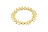 Brass Circle Charm, 2 Textured Raw Brass Circle Charms, Brass Connectors, Findings, Connectors (34x0.80mm) M02132