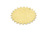 Brass Circle Charm, 2 Textured Raw Brass Circle Charms With 1 Hole, Brass Pendants, Findings (42x0.80mm) M02146