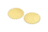 Brass Circle Charm, 2 Textured Raw Brass Circle Charms With 1 Hole, Brass Pendants, Findings (42x0.80mm) M02146