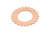 Copper Circle Charm, 2 Raw Copper Circle Charms With 2 Holes, Copper Pendants, Findings (42x0.80mm) M02124
