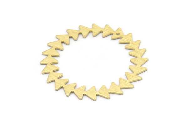 Brass Circle Charm, 2 Textured Raw Brass Circle Charms With 1 Hole, Brass Pendants, Findings (42x0.80mm) M02126