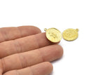 Brass Gemini Charm, 4 Raw Brass Gemini Charms With 1 Loop (17x20mm) F-87