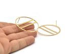 Gold Round Earring, 2 Gold Plated Brass Round Stud Earrings (43x0.90mm) M01129 A2307