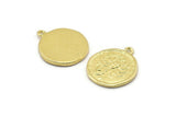 Brass Scorpio Charm, 4 Raw Brass Scorpio Charms With 1 Loop (17x20mm) F-93