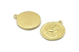 Brass Sagittarius Charm, 4 Raw Brass Sagittarius Charms With 1 Loop (17x20mm) F-89