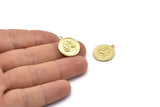Brass Sagittarius Charm, 4 Raw Brass Sagittarius Charms With 1 Loop (17x20mm) F-89