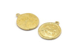 Brass Taurus Charm, 4 Raw Brass Taurus Charms With 1 Loop (17x20mm) F-98