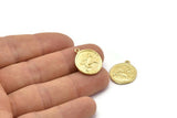 Brass Taurus Charm, 4 Raw Brass Taurus Charms With 1 Loop (17x20mm) F-98