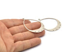 Silver Drop Charm, 2 Antique Silver Plated Brass Drop Charms With 1 Loop And 5 Holes, Pendants (49x36x0.80mm) M1011 H0868