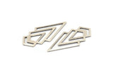 Silver Triangle Blank, 4 Antique Silver Plated Brass Diamond Blanks (46x22x1mm) M01216