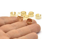 Gold Ear Cuff, 12 Gold Plated Brass Ear Cuffs With 1 Hole, Findings  (9mm) D0035 H0934