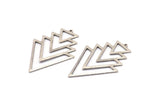 Silver Triangle Charm, 2 Antique Silver Plated Brass Tree Charms With 1 Loop (49x33x1mm) M01234 H1252