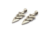 Silver Knife Charm, 2 Antique Silver Plated Brass Knife Pendants With 1 Loop, Charms (31.5x11.5x6mm) BS 1986