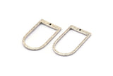 D Shape Rings, 4 Antique Silver Plated Brass Hammered D Shape Connectors With 1 Hole, Rings (29x17x1.3mm) BS 1875