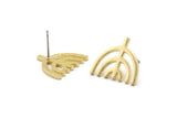 Earring Studs, 4 Raw Brass - U Shape Earrings - Brass Earrings - Earrings (16x19x1.4mm) N1609