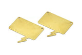 5  Raw Brass Speech Bubble Pendant (37x34.5x0.80 Mm)   D0309--C094