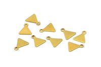 Brass Triangle Charm, 50 Raw Brass Triangle Charms With Loop (8x9.3mm) A0524