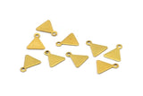 Brass Triangle Charm, 50 Raw Brass Triangle Charms With Loop (8x9.3mm) A0524