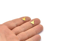 Brass Triangle Charm, 50 Raw Brass Triangle Charms With Loop (8x9.3mm) A0524