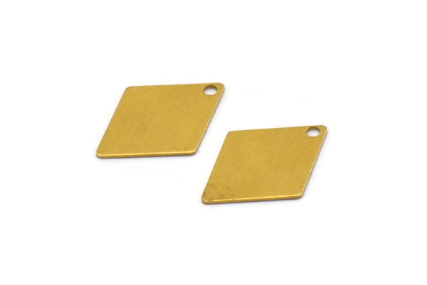 Brass Diamond Blank, 50 Raw Brass Diamond Charms, Pendant, Findings (17x12mm) D0304