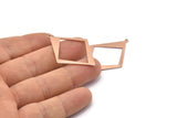 Rose Gold Diamond Charm, 2 Rose Gold Plated Brass Rhombus Charms With 1 Loop, Pendants, Earrings, Findings (42x30x0.80mm) D1050 Q0902