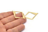 Gold Diamond Charm, 2 Gold Plated Brass Rhombus Charms With 1 Loop, Pendants, Earrings, Findings (42x30x0.80mm) D1050 Q0902