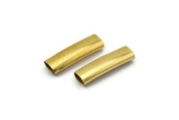 Raw Brass Tube, 24 Oval Raw Brass Tubes (21x6.2x3.4mm) Sq26 Brc294