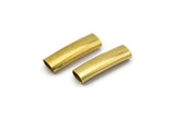 Raw Brass Tube, 24 Oval Raw Brass Tubes (21x6.2x3.4mm) Sq26 Brc294