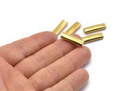 Raw Brass Tube, 24 Oval Raw Brass Tubes (21x6.2x3.4mm) Sq26 Brc294