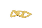 Open Triangle Charm, Raw Brass Triangle Charms Without Holes (18x16mm)  D0038--N0667