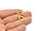 Open Triangle Charm, Raw Brass Triangle Charms Without Holes (18x16mm)  D0038--N0667