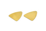 Brass Triangle Tag, Raw Brass Triangle Tags with 1 Hole (18x16mm)  D009--N0670