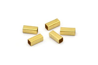 Geometric Tube Beads, 50 Raw Brass Square Tubes (4x10mm) Bs 1586