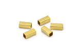 Geometric Tube Beads, 50 Raw Brass Square Tubes (4x10mm) Bs 1586
