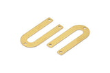 Brass Geometric Charm, 24 Raw Brass U Shaped Pendants With 3 Holes, Charms, Findings (26x12x0.55mm) E016