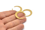 Brass Moon Blank, 6 Raw Brass Crescent Moon Blanks, Pendants, Earrings, Findings (28.5x27.5x5x1mm) E014
