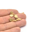 Brass Cabochon Tag, 50 Raw Brass Cabochon Tags With 1 Loop, Stamping Tags (10x8x1mm) E041