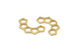 Brass Honeycomb Charm, 50 Raw Brass Semi Honeycomb Charms (17x9.5x5x0.8mm) E049