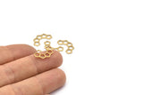 Brass Honeycomb Charm, 50 Raw Brass Semi Honeycomb Charms (17x9.5x5x0.8mm) E049