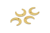 Brass Moon Charms, 50 Raw Brass Crescent Moon Charms With 1 Hole, Pendants, Earrings, Findings (9.5x11x3x0.80mm) E070
